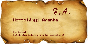 Hortolányi Aranka névjegykártya